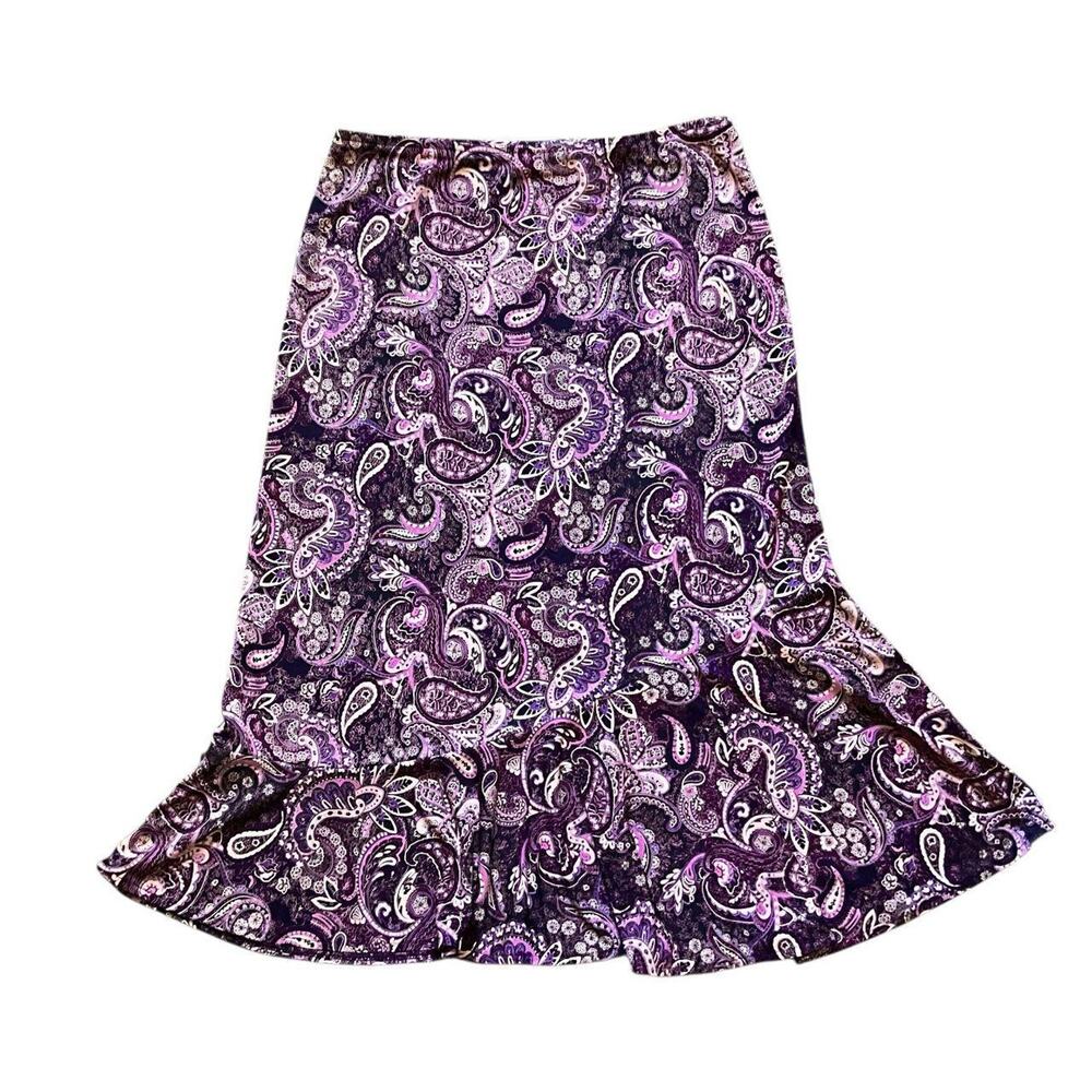 New York and Company Purple Paisley Skirt: Y2K, Modern